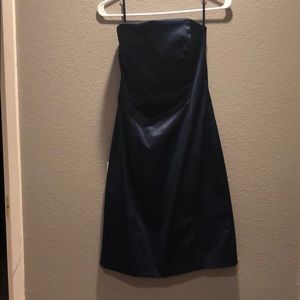 Navy blue strapless dress